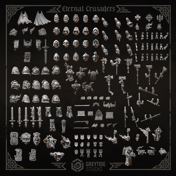 Grimdark Bit Set Eternal Crusaders Full Set –  Bit Pack Set 140 Parts Proxy Miniatures for Tabletop Wargaming