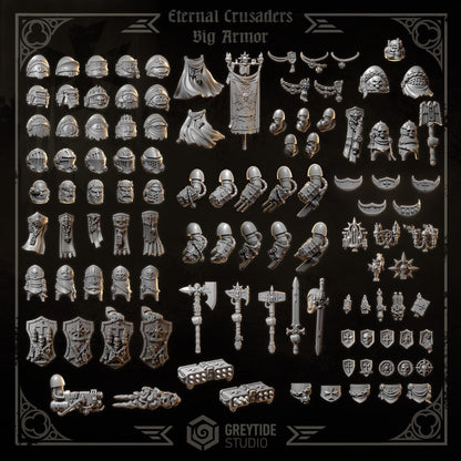 Grimdark Bit Set Eternal Crusaders Big Armor Full Set –  Bit Pack Set 110 Parts Proxy Miniatures for Tabletop Wargaming