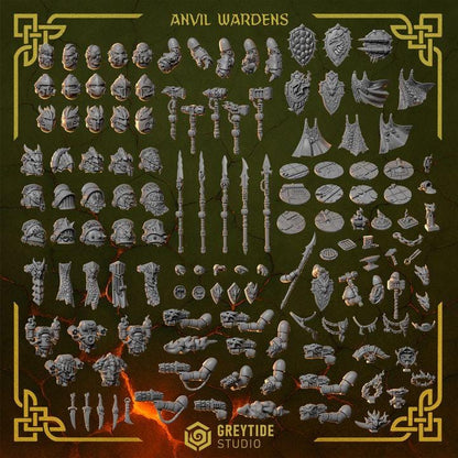 Grimdark Bit Set Anvil Wardens Full Trooper Set –  Bit Pack Set 150 Parts Proxy Miniatures for Tabletop Wargaming