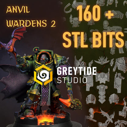 Grimdark Bit Set Anvil Wardens Full Big Armor Set –  Bit Pack Set 160 Parts Proxy Miniatures for Tabletop Wargaming