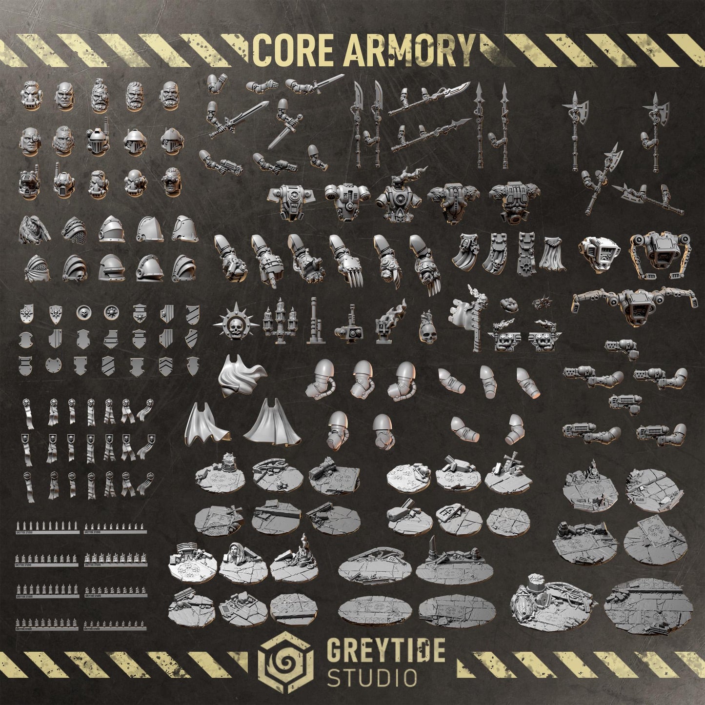 Grimdark Bit Set Core Trooper Full Set –  Bit Pack Set 108 Parts(NO TOPPERS!) Proxy Miniatures for Tabletop Wargaming