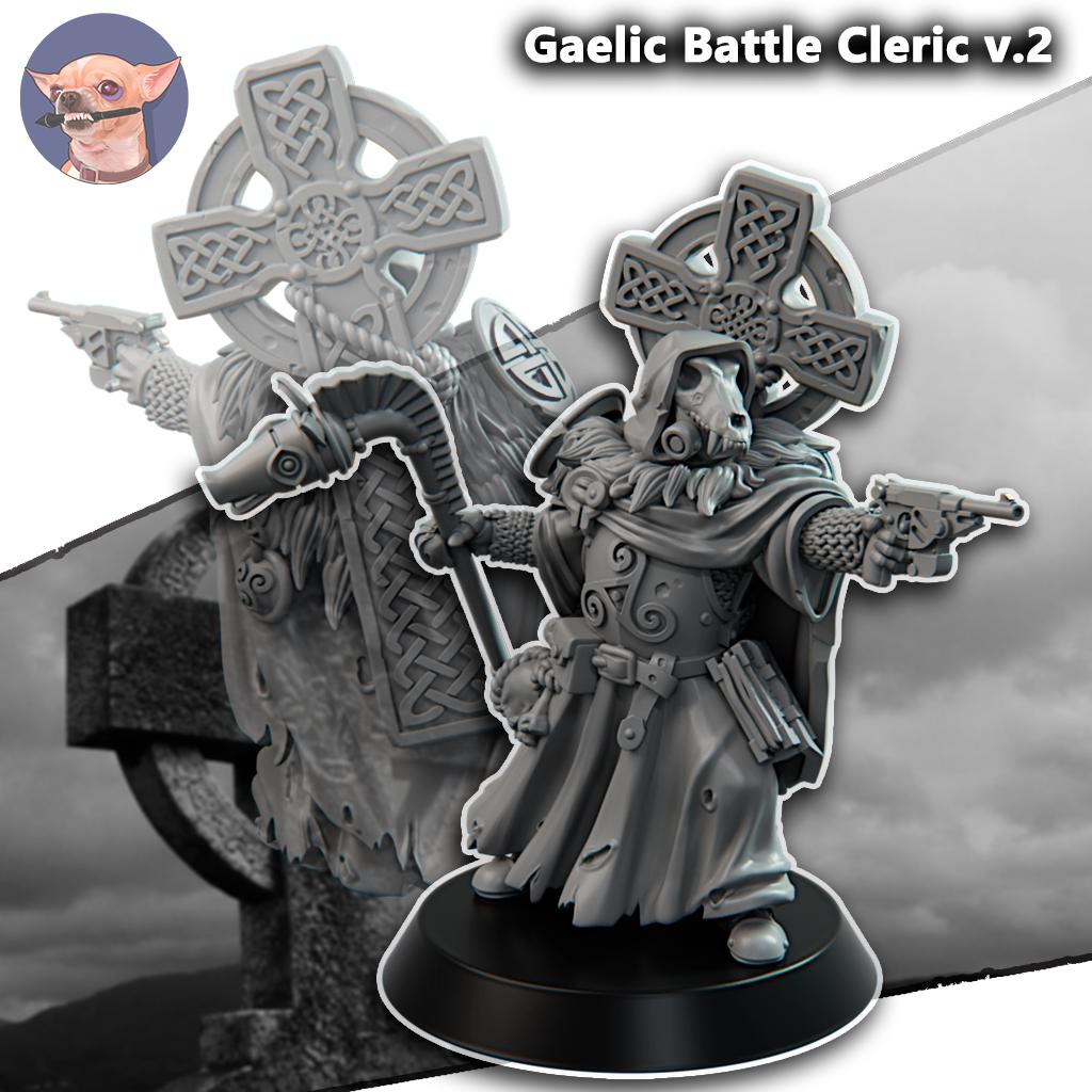 Grimdark Trench Proxy Miniature –Gaelic Battle Cleric – Tabletop Figure