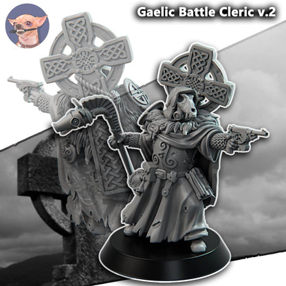 Grimdark Trench Proxy Miniature –Gaelic Battle Cleric – Tabletop Figure