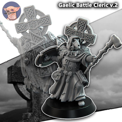 Grimdark Trench Proxy Miniature –Gaelic Battle Cleric – Tabletop Figure