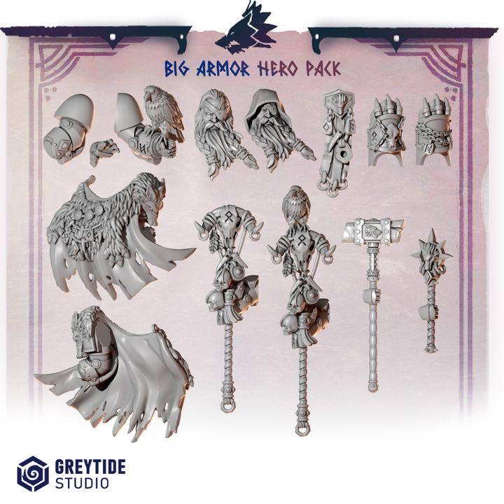 Grimdark Bit Set Primal Hounds Big Armor Full Set –  Bit Pack Set 110 Parts Proxy Miniatures for Tabletop Wargaming