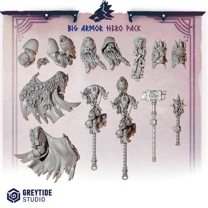 Grimdark Bit Set Primal Hounds Big Armor Full Set –  Bit Pack Set 110 Parts Proxy Miniatures for Tabletop Wargaming