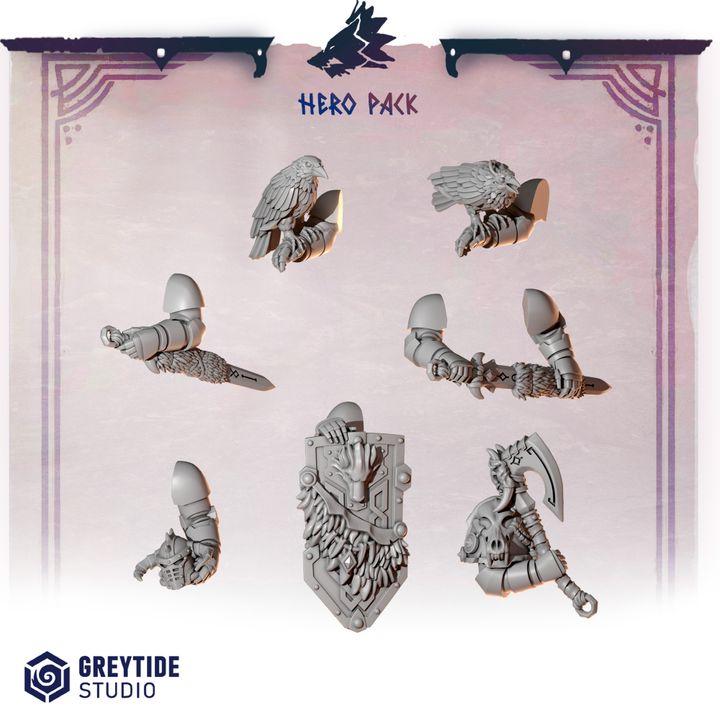Grimdark Bit Set Primal Hounds Big Armor Full Set –  Bit Pack Set 110 Parts Proxy Miniatures for Tabletop Wargaming
