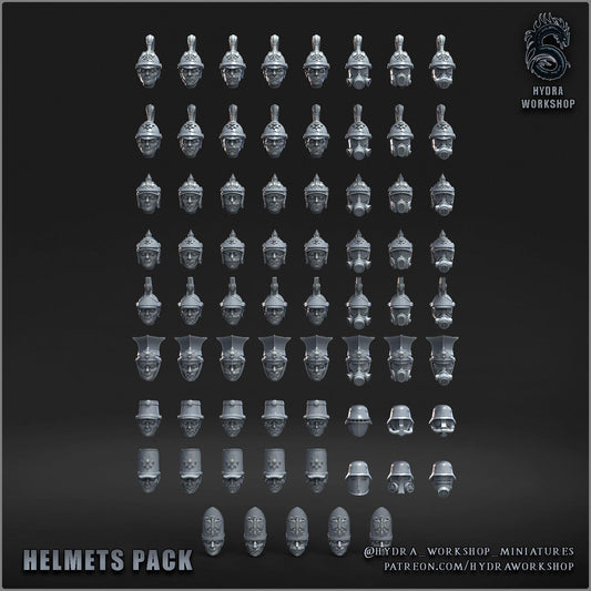 69 Grimdark Trench Warfare Bit European Heads –  Bit Pack Set Proxy Miniatures for Tabletop Wargaming