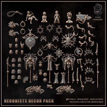 Grimdark Sci Fi Trench Warfare Bit Set Hedonist Demon –  100 Parts Bit Pack Set Proxy Miniatures for Tabletop Wargaming