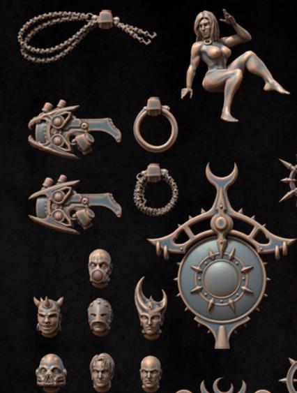 Grimdark Sci Fi Trench Warfare Bit Set Hedonist Demon –  100 Parts Bit Pack Set Proxy Miniatures for Tabletop Wargaming
