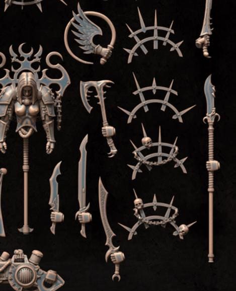 Grimdark Sci Fi Trench Warfare Bit Set Hedonist Demon –  100 Parts Bit Pack Set Proxy Miniatures for Tabletop Wargaming