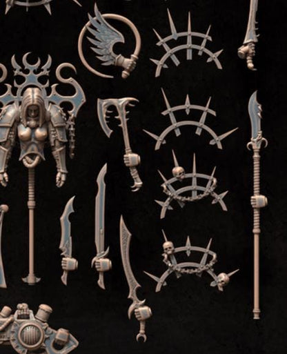 Grimdark Sci Fi Trench Warfare Bit Set Hedonist Demon –  100 Parts Bit Pack Set Proxy Miniatures for Tabletop Wargaming