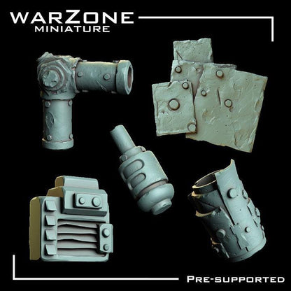 Grimdark Bit Set Orcs Kitbash –  Scraplands Kitbash Vol. 01 Set 20 Parts Proxy Miniatures for Tabletop Wargaming