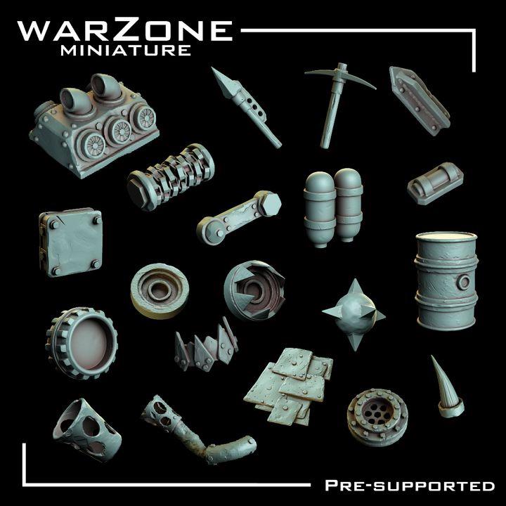 Grimdark Bit Set Orcs Kitbash –  Scraplands Kitbash Vol. 02 Set 20 Parts Proxy Miniatures for Tabletop Wargaming