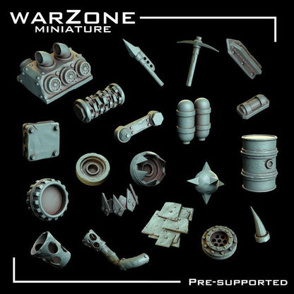 Grimdark Bit Set Orcs Kitbash –  Scraplands Kitbash Vol. 02 Set 20 Parts Proxy Miniatures for Tabletop Wargaming