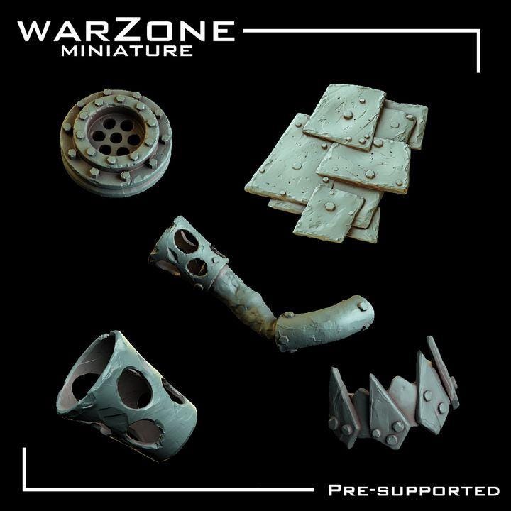 Grimdark Bit Set Orcs Kitbash –  Scraplands Kitbash Vol. 02 Set 20 Parts Proxy Miniatures for Tabletop Wargaming