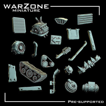 Grimdark Bit Set Orcs Kitbash –  Scraplands Kitbash Vol. 04 Set 20 Parts Proxy Miniatures for Tabletop Wargaming