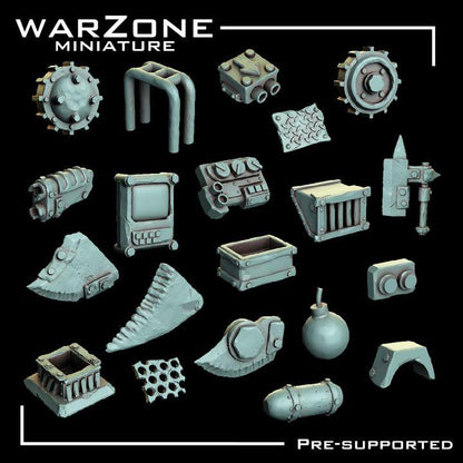 Grimdark Bit Set Orcs Kitbash –  Scraplands Kitbash Vol. 05 Set 20 Parts Proxy Miniatures for Tabletop Wargaming