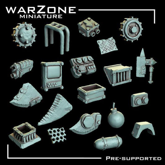 Grimdark Bit Set Orcs Kitbash –  Scraplands Kitbash Vol. 05 Set 20 Parts Proxy Miniatures for Tabletop Wargaming