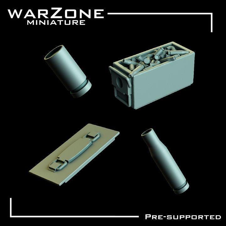 Grimdark Bit Set Kitbash –  Ammo Crates & Bullet Set 10 Parts Proxy Miniatures for Tabletop Wargaming
