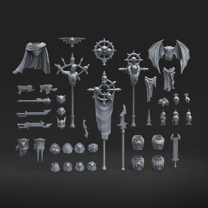 Grimdark Bit Set Terror Set –  Bit Pack Set 50 Parts Proxy Miniatures for Tabletop Wargaming