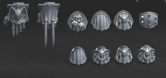 Grimdark Bit Set Terror Set –  Bit Pack Set 50 Parts Proxy Miniatures for Tabletop Wargaming