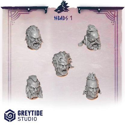 Grimdark Bit Set Primal Hounds HeadsSet –  Bit Pack Set 30 Parts Proxy Miniatures for Tabletop Wargaming
