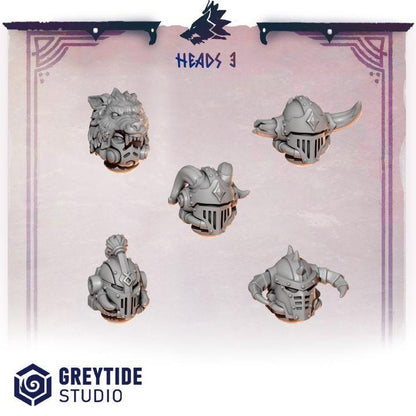 Grimdark Bit Set Primal Hounds HeadsSet –  Bit Pack Set 30 Parts Proxy Miniatures for Tabletop Wargaming