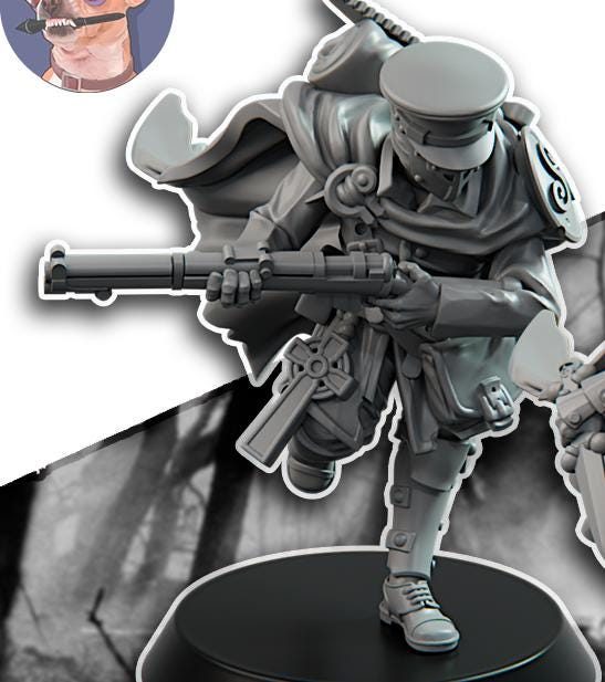 Grimdark Trench Proxy Miniature –Gaelic Medic Trooper Force Soldier – Tabletop Figure