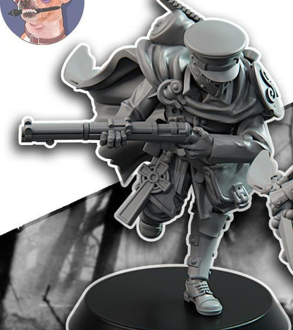 Grimdark Trench Proxy Miniature –Gaelic Medic Trooper Force Soldier – Tabletop Figure