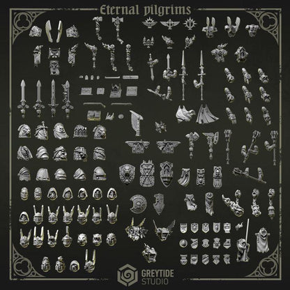 Grimdark Bit Set Eternal Pilgrims Trooper Full Set –  Bit Pack Set 140 Parts Proxy Miniatures for Tabletop Wargaming