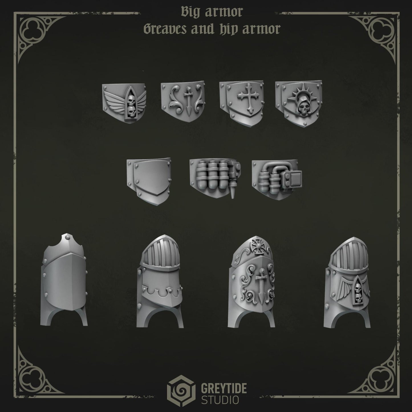 Grimdark Bit Set Eternal Pilgrims Big Armor Full Set –  Bit Pack Set 90 Parts Proxy Miniatures for Tabletop Wargaming