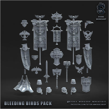 Grimdark Bit Set Bleeding Bird Set –  Bit Pack Set 47 Parts Proxy Miniatures for Tabletop Wargaming