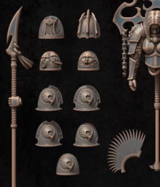 Grimdark Sci Fi Trench Warfare Bit Set Hedonist Demon –  100 Parts Bit Pack Set Proxy Miniatures for Tabletop Wargaming