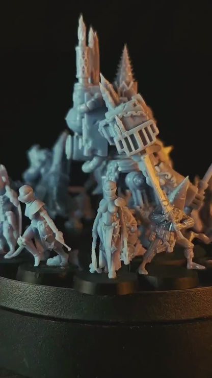 Grimdark Trench Proxy Miniatures – New Serpent Cult Infantry & Monstrous Command Set – Tabletop Figures