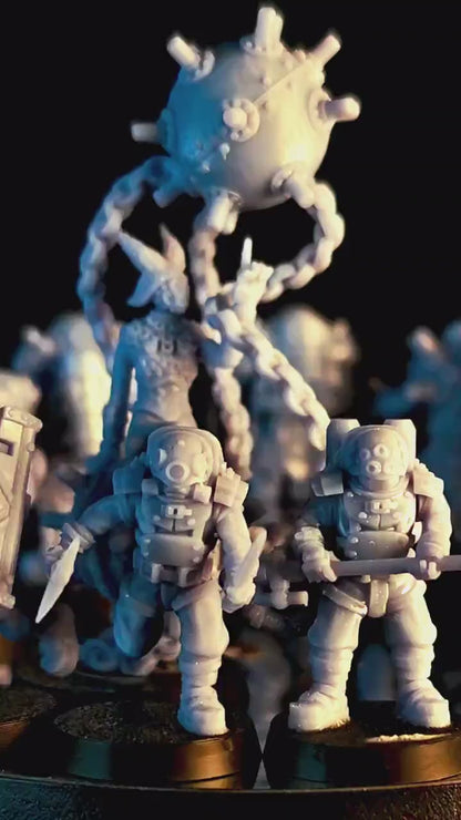 Trench Warfare Grimdark Mechanical Soldier Miniature – Heavy Mech Unit 3 – 32mm Resin Tabletop Figure – Dieselpunk Wargaming(Multipart)