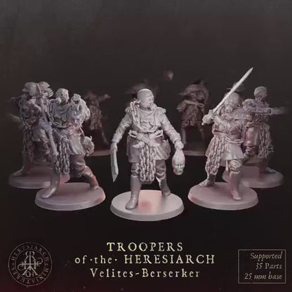 Grimdark Trench Proxy Miniatures – Trooper Berserk Warband Expansion Set